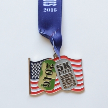 Shiny silver die cut medal