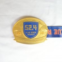 Double marathon belt buckle medal