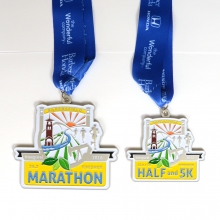 Set of 2 marathon, and 5K race medal