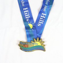 Die cut gold race medal
