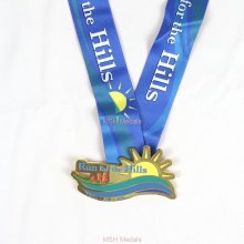 Die cut gold race medal