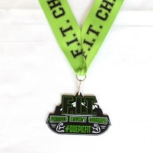 Fitness medal in black dye