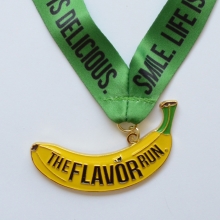 Shiny gold custom shape medal