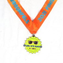 Fluorescent race medal