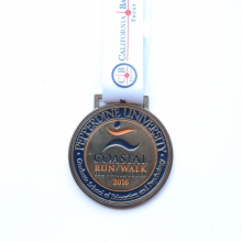 3" medal with matte silver finish