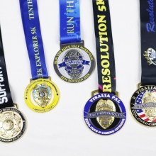 police 5k run medal set