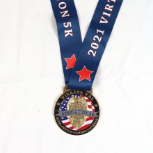 police badge 5k race medal