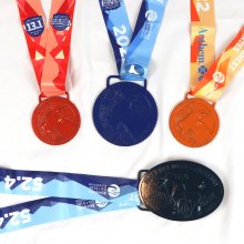 Solid coated race medal set