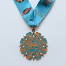 Matte silver die cut shape medal