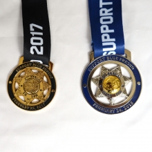Support blue police coin race medals