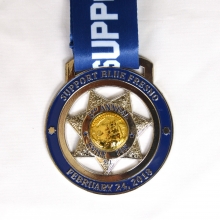Support blue police coin medal