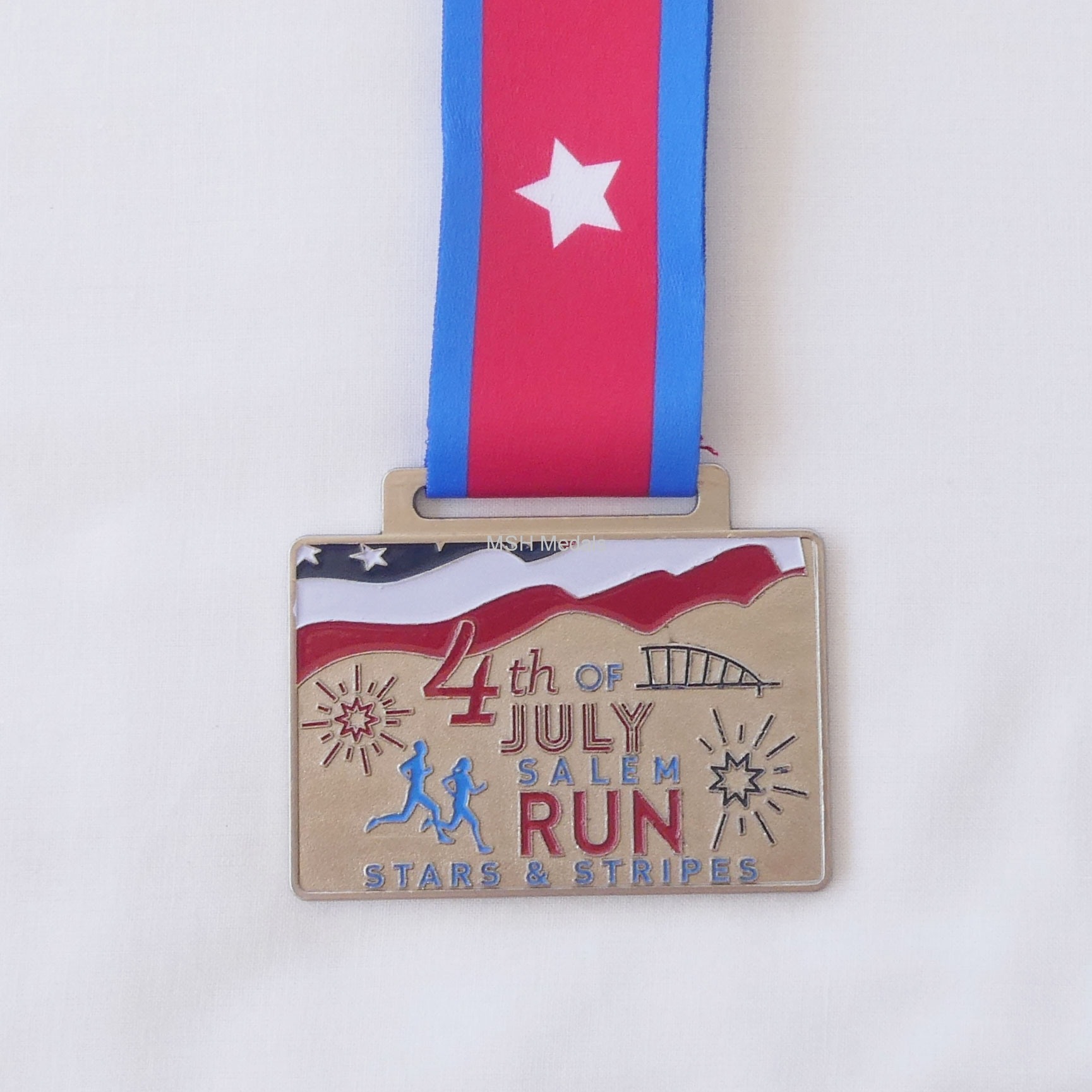 independence day run patriotic theme medal