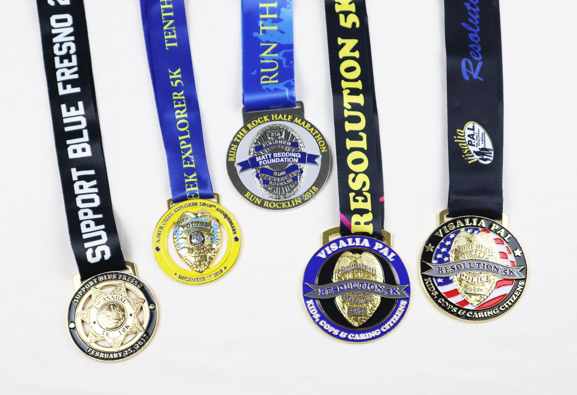 police 5k run medal set