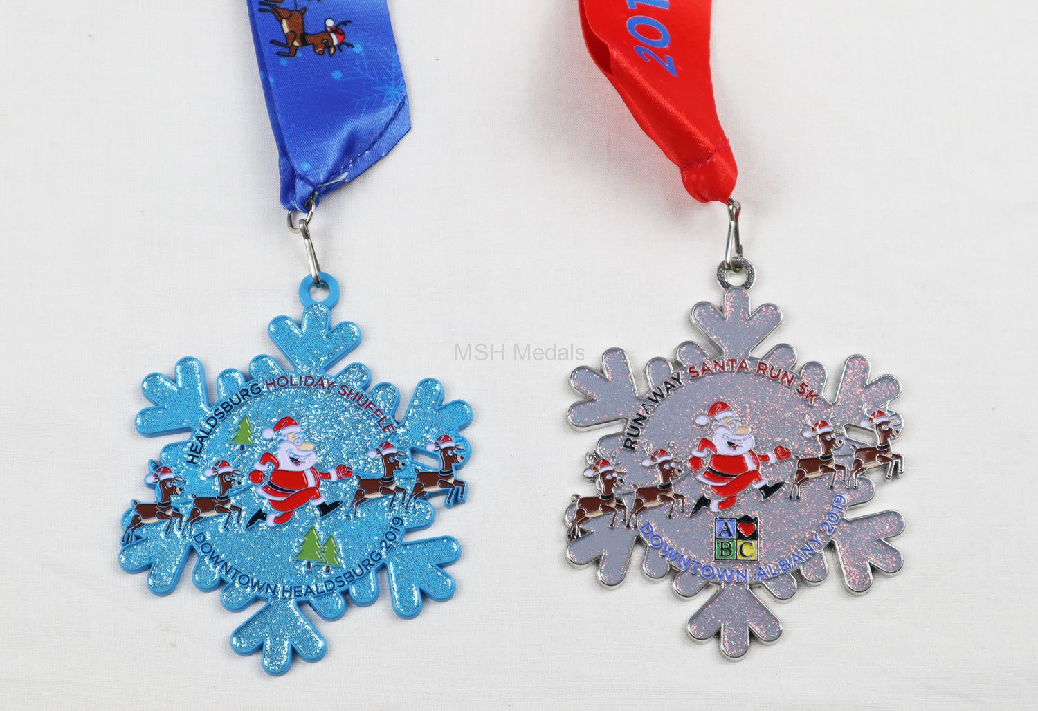 santa run holiday shuffle medal set