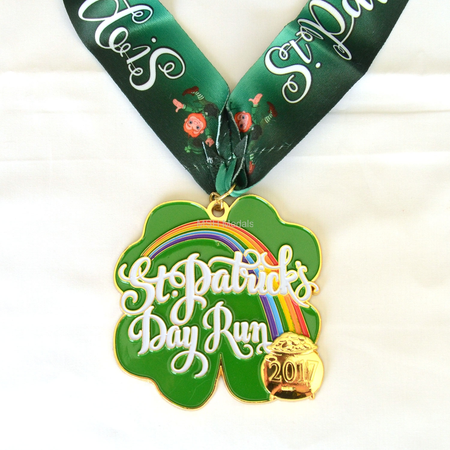 St Patrick's Day run race medal