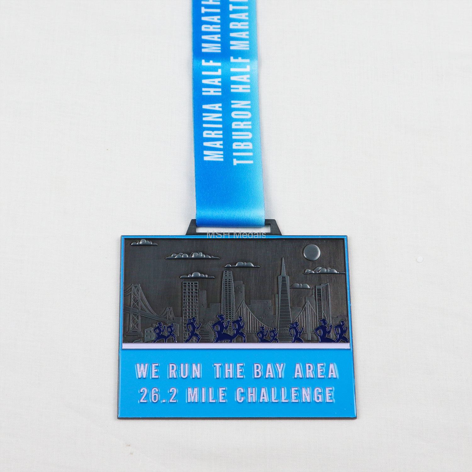 we run the bay marathon single medal