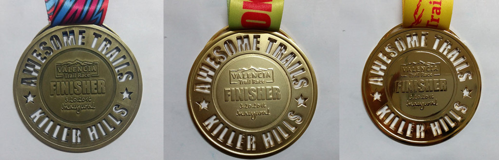 valencia-trail-race . Custom award medals for trail run event