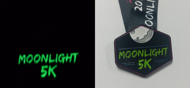 Glow in the dark race medal – Moonlight 5K