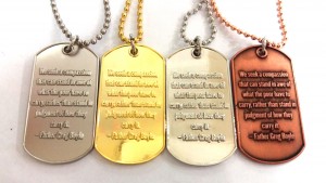 Custom dog tags as race medals