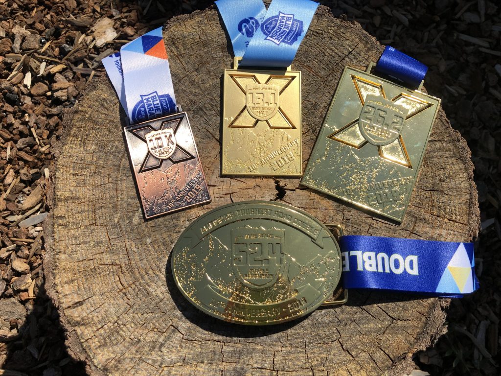 Race medal for Blue Ridge Marathon 