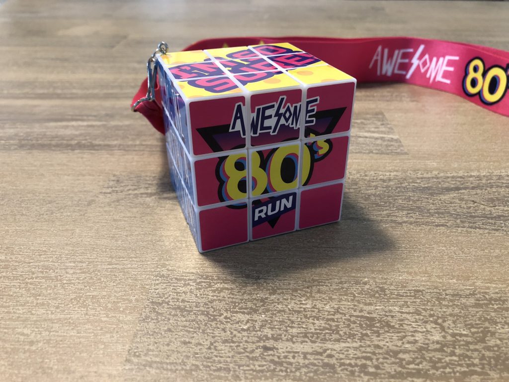 80s theme rubiks cube medal