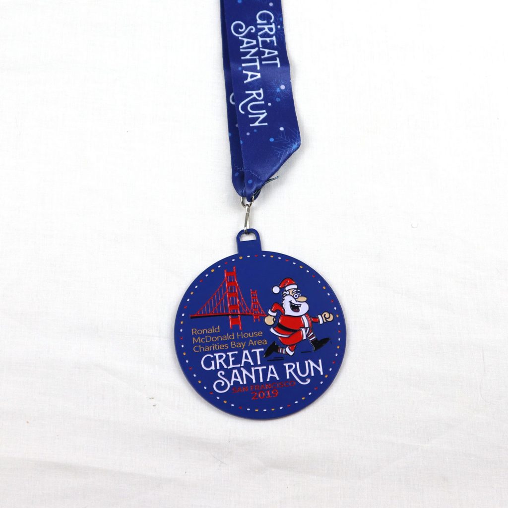 blue medal santa run medal
